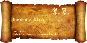 Neuherz Nina névjegykártya